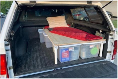 Sleeping Platform Truck Bed - Etsy Australia Couch Console, Truck Bedroom, Custom Console Table, Kangoo Camper, Truck Bed Storage, Truck Bed Camping, Truck Bed Camper, Suv Camping, Campervan Conversion