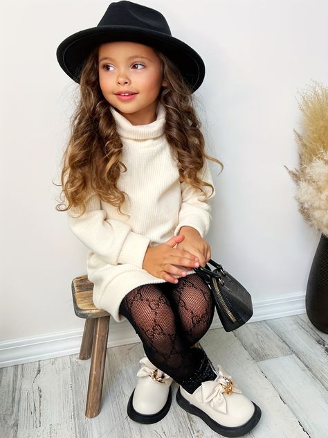 Kid Fashion Girl, Toddler Fashion Girl, Girls Fashion Kids, Girl Fall Outfits, Girls Winter Fashion, Winter Birthday Parties, Fall School, Mock Neck Sweater Dress, Stylish Sweater