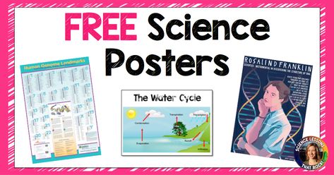 FREE Science Posters! - Science Lessons That Rock Free Science Posters, Physics Poster, Biology Poster, Science Posters, Teaching Tolerance, Middle School Science Classroom, Biology Classroom, 7th Grade Science, We Are Teachers