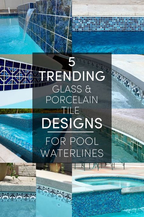 Picking the right pool waterline tile is essential for creating the perfect aesthetic for your backyard oasis. It’s the finishing piece that ties together your entire outdoor space. But with so many options, where do you start your search? To help you get started, we’ve compiled 5 pool waterline trends for 2022. Swimming Pool Tiles Ideas Modern, Swimming Pool Tiles Design, Swimming Pool Tiles Colors, Blue Pool Tile Ideas, Best Pool Tile Colors, Luv Tile Pool, Pool Surround Tiles, Tile Around Pool Edge, Tile For Pools Swimming