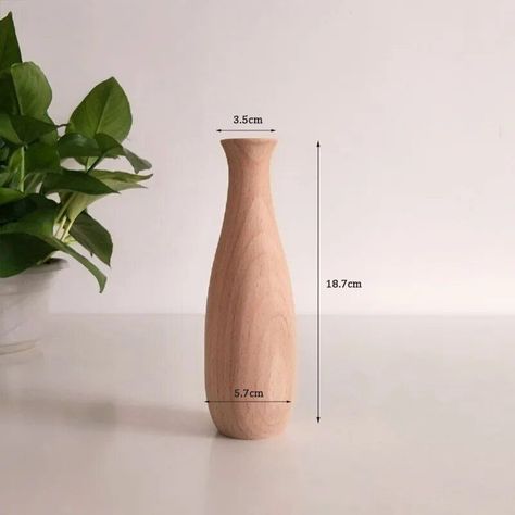 Nordic Minimalist Solid Wooden Flower Vase and Home Ornament - J005 Cabinet Bedroom, Vase Noir, Elegant Vases, Nordic Minimalism, Wooden Vase, Wine Cabinet, Wooden Flowers, Seasonal Home Decor, Wine Cabinets