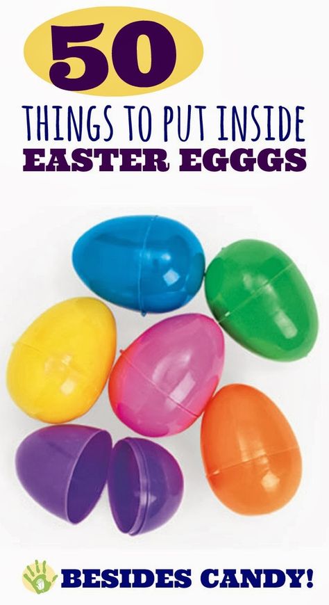 50 things to hide in Easter eggs BESIDES CANDY! So many fun ideas! What To Put Inside Easter Eggs, Oster Dekor, Easter Egg Fillers, Egg Fillers, Candy Easter Basket, Candy Egg, Basket Crafts, Easter Goodies, Creation Deco