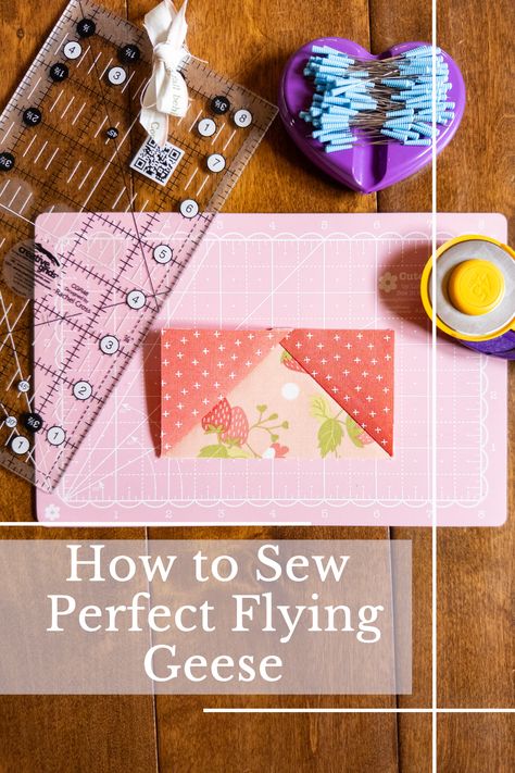 Easy Flying Geese Tutorial, Scrappy Flying Geese Quilt Ideas, Flying Geese Pattern, How To Make Flying Geese, Flying Geese Tutorial, Easy Flying Geese Blocks, Flying Geese Quilt Pattern, Quilting Flying Geese, How To Make Flying Geese Blocks