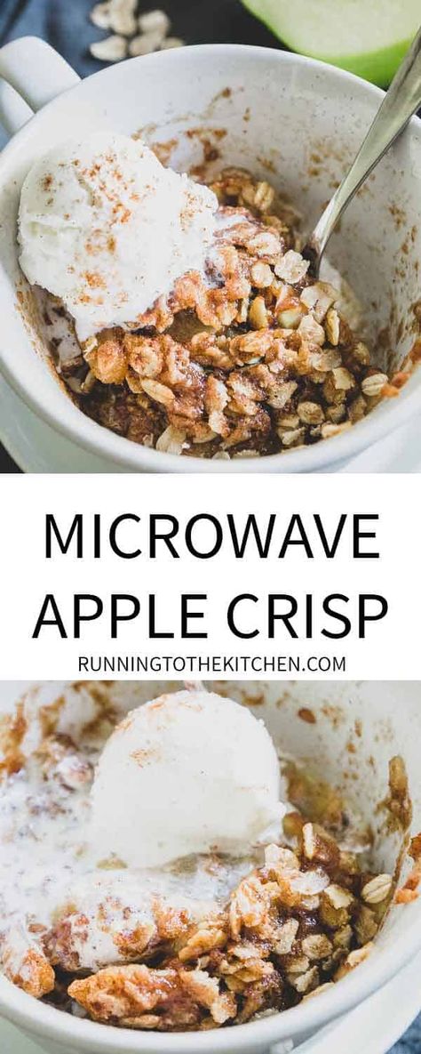 Mug Apple Crisp, Single Serving Apple Crisp, Microwave Apple Crisp, Quick Apple Crisp, Microwave Apple, Quick Apple Dessert, Apple Crisp Dessert, Microwave Apples, Fruit Crisp Recipe