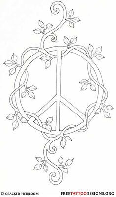 Peace sign Peace Sign Coloring Pages, Trippy Tattoos Ideas Hippie, Simbols Tattoo, Paz Hippie, Peace Sign Tattoos, Peace Tattoos, Hippie Tattoo, Peace Sign Art, Herz Tattoo