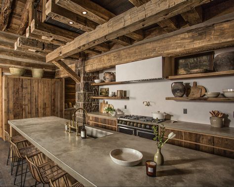 Cabin Home Ideas, Log Cabin Renovation, Log Home Kitchen, Modern Farmhouse Bedroom Ideas, Jake Arnold, Log Home Kitchens, Timber Frame Cabin, Mountain Dream Homes, Cabin Renovation