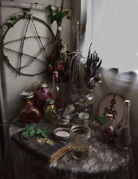 Norse Witch, Witchy Room, Witchcraft Magic, Witchcraft Altar, Witch Room, Wiccan Decor, Witches Altar, Wiccan Altar, Pagan Altar