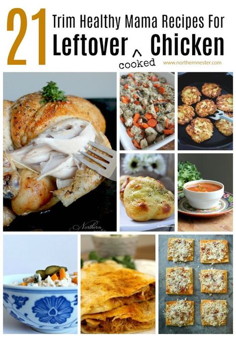 Here's a collection of twenty-one Trim Healthy Mama Recipes that use leftover cooked chicken in dishes for every fuel type! Recipes For Leftover Chicken, Trim Healthy Mama Dinner, Leftover Cooked Chicken, Roast A Whole Chicken, Trim Healthy Mama Recipe, Rotisserie Chicken Recipes Leftover, Dinners Ideas, Trim Healthy Momma, Leftover Chicken Recipes