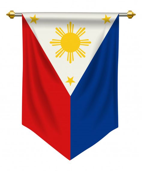 Philippines pennant | Premium Vector #Freepik #vector #banner #icon #badge #flag Flag Philippines Design, Philippine Flag Logo Design, Philippine Flag Background Design, Philippine Flag Art Design, Philippine Flag Logo, Ph Flag, Flag Of The Philippines, Flag Philippines, About Philippines