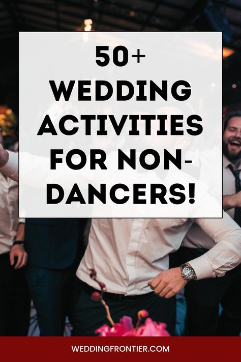 Engage and delight your wedding guests with a roster of over 50 alternative activities that don’t involve dancing. From laughter-inducing games to sweet, sentimental moments, craft a celebration like no other! #UniqueWedding #NoDanceRequired #WeddingActivities Fun Wedding Stations, Reception Activity Ideas, Games For A Wedding Reception, Games For Guests At Wedding, Wedding After Party Games, Table Games For Wedding Reception, Alternative Wedding Entertainment, Activities To Do At A Wedding, Wedding Dance Games Reception Ideas