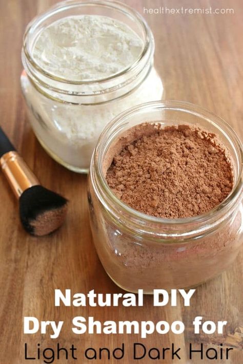 Natural DIY Dry Shampoo for Light and Dark Hair for Light and Dark Hair - Treasured Tips Cornstarch And Cocoa Powder Dry Shampoo, Arrowroot Dry Shampoo Diy, Cornstarch Dry Shampoo, Homemade Tick Repellent, Light And Dark Hair, Paleo Frosting, Paleo Stuffing, Homemade Dry Shampoo, Reduce Cortisol