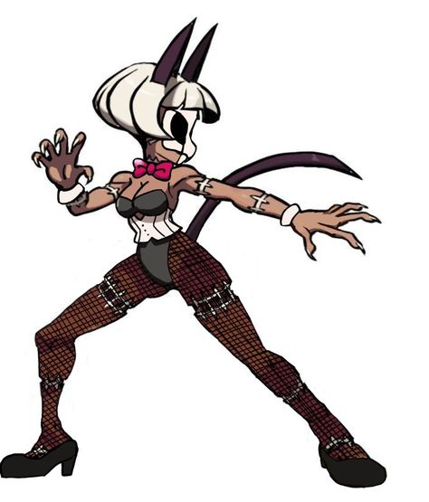 Skill Girl Game, Black Dahlia Costume, Skull Girls Characters, Black Dahlia Skull, Ms Fortune, Bunny Black, Skull Girls, Girl Skull, Black Dahlia