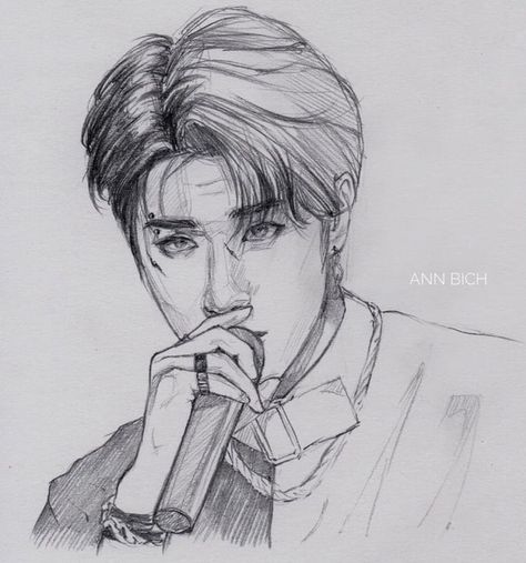 Kpop Drawings Pencil, Black Skulls Wallpaper, Skz Art, Sketches Sketchbook, Pencil Sketch Images, Kpop Drawings, Arte Inspo, Pencil Art Drawings, Bts Drawings