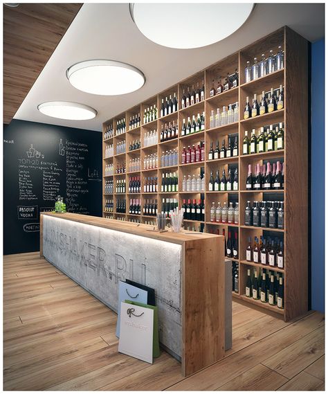 shop bar Wine Bar Counter Design, Local Bar Ideas, Desk Bar Ideas, Modern Liquor Store, Bar Display Ideas, Store Interior Design Ideas, Wine Bar Ideas, Shoe Table, Wine Store Design