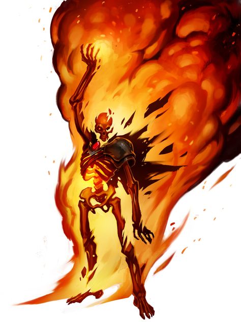 Burning Lich Titan by Kory Hubbell #fire #skeleton Personajes Studio Ghibli, Cool Monsters, Skeleton Art, Monster Concept Art, Fantasy Monster, Creature Feature, Weird Creatures, Creepy Art, Monster Art