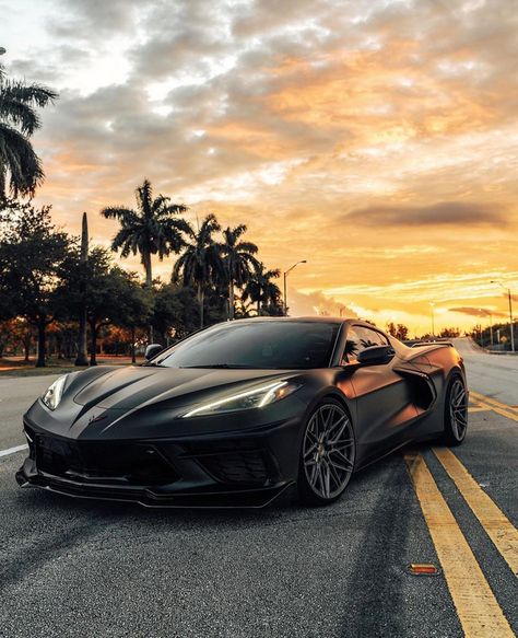 Corvette Zr1 Black, Corvette C7 Black, Black Corvette Aesthetic, All Black Corvette, Blacked Out Corvette, Matte Black Corvette, Aesthetic Corvette, Black Corvette C8, Corvette C8 Wallpaper