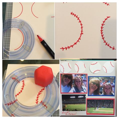 Baseball scrapbook border - draw then cut. http://www.creativememories.com/user/macmac1994 Baseball Scrapbook, Scrapbooking Sports, School Scrapbook Layouts, Graduation Scrapbook, Scrapbook Design Layout, Scrapbook Patterns, Beautiful Scrapbook Layouts, Scrapbook Borders, Creative Memories Scrapbooking