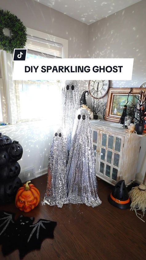 bargainbethany on TikTok Disco Ghost, Painting Tiktok, Ghost Painting, Ghost Decoration, Diy Halloween, Halloween Diy, Christmas Decor Diy, Halloween Party, Halloween Decorations