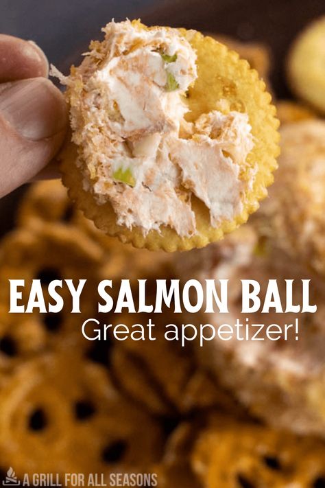 Need an appetizer that is excellent for a crowd or a simple starter for home? This Salmon Ball is not only fast and easy - but it's flavorful and delicious, too. Minimal prep work is needed. Salmon Cheese Ball Recipes, Salmon Ball Cream Cheese, Salmon Appetizers Easy, Smoked Salmon Cheese Ball, Salmon Balls Recipes, Salmon Appetizers For Party, Salmon Dip Cream Cheese, Salmon Cheese Ball, Salmon Ball