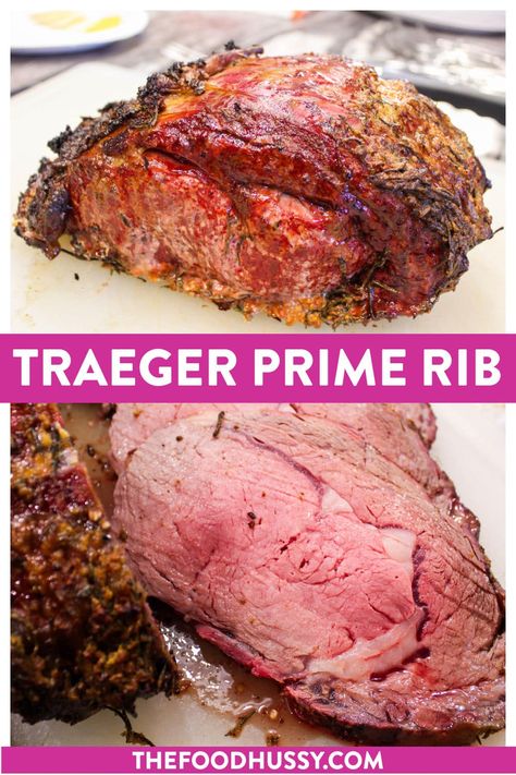 Traeger Prime Rib Easy Prime Rib Roast Recipe, Boneless Prime Rib Roast, Prime Rib Au Jus, Slow Roasted Prime Rib, Smoked Prime Rib, Prime Rib Roast Recipe, Perfect Prime Rib, Cooking Prime Rib, Rib Roast Recipe