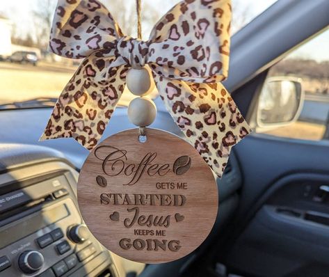 Wooden Car Mirror Hangers, Wood Car Charms, Car Charms Rear View Mirror, Mirror Charms, Rear View Mirror Hanger, Creative Money Gifts, Engraving Ideas, Car Hangers, Laser Engraved Ideas