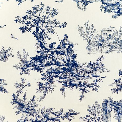 Bouvier Blue by Thomasville Home - BeddingSuperStore.com Blue Bedspread, Blue Comforter, Blue Toile, Antique Sofa, Toile Fabric, Fabric Yardage, Bedding Collections, Fabric Swatches, Diy Food