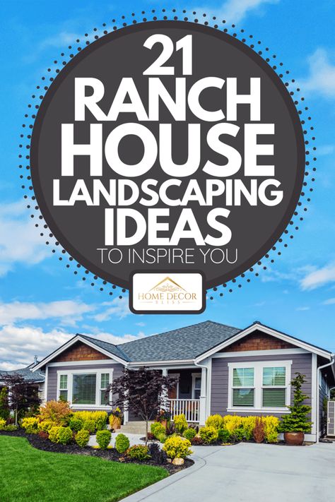 21 Ranch House Landscaping Ideas To Inspire You - Home Decor Bliss Curb Appeal Ranch Style Home Landscaping, Ranch Home Landscaping Ideas, Front Of Ranch House Landscaping, Landscape Ideas For Brick Ranch, Front Yard Landscaping Ideas Ranch House, Ranch Landscape Ideas Front Yard, Ranch Style House Landscaping Front Yard, Landscape Ideas For Front Of House Ranch, Landscaping Ideas For Front Of House Ranch