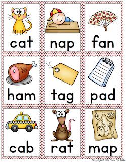 Cvc Flashcards With Pictures, Cvc Words With Pictures, Rhyming Words For Kids, Cvc Flashcards, Rhyming Kindergarten, Short A Activities, Kids Phonics, Petal Template, Phonics Cvc