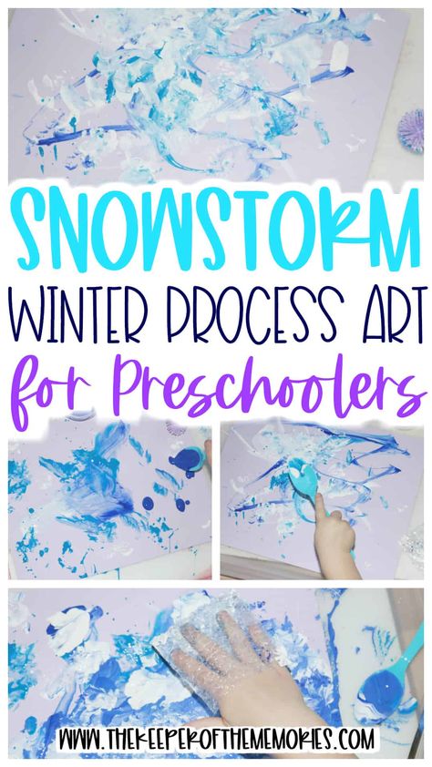 Winter Weather Art For Toddlers, Processed Art For Preschoolers, Winter Theme Preschool Activities, Winter Process Art, Process Art For Toddlers, January Preschool Themes, Process Art Preschool, Frozen Planet, January Preschool