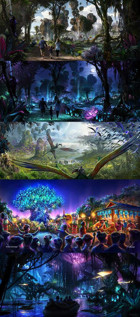 Avatar Land -   Walt Disney World Avatar Land, Avatar Animals, Avatar 2, Pandora Avatar, Pandora Disney, Avatar World, Awesome Places, Scenic Design, Book Ideas