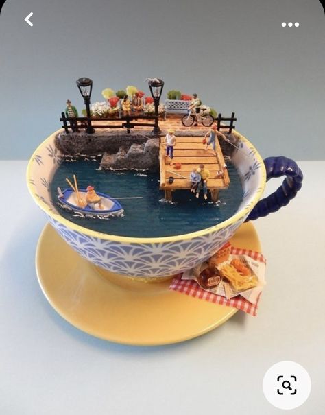 Cup And Saucer Crafts, Teacup Gardens, Teacup Crafts, Sleepover Games, Cup Crafts, Miniature Rooms, Cup Art, Fairy Garden Diy, Things To Do At A Sleepover