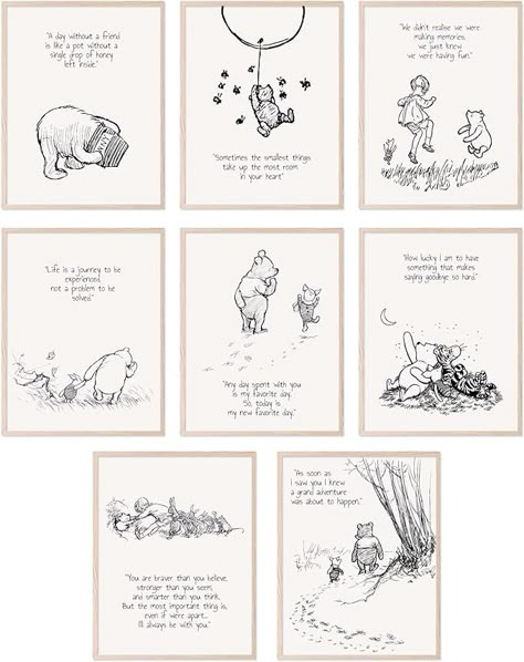 BigWig Prints Winnie the Pooh Wall Decor, Winnie the Pooh Nursery Decor, Winnie the Pooh Nursery, Winnie the Pooh Decor, Vintage Winnie the Pooh Baby Shower Decorations - Unframed Set of 8 (8x10) : Amazon.ca: Baby Old School Winnie The Pooh Nursery, Baby Boy Nursery Winnie The Pooh, Baby Nursery Winnie The Pooh, Neutral Winnie The Pooh Nursery, Nursery Ideas Winnie The Pooh, Winnie Pooh Nursery, Winnie The Pooh Baby Room, Bear Nursery Boy, Vintage Winnie The Pooh Nursery