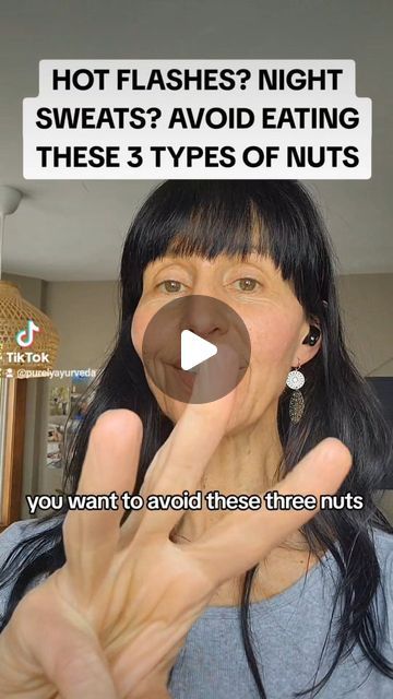 Jennifer Temple on Instagram: "🌿SYMPTOM FREE MENOPAUSE | If you're having hot flashes or night sweats avoid these three types of nuts 🔥  These three types of nuts are very heating to your body and are best avoided until you no longer have hot flashes or night sweats.  Here's a simple substitution that tastes great! 😀  Join me on the Symptom Free path! ✨️ Click the link in my bio to access a free Masterclass called How to Move Through Perimenopause and Menopause Symptom Free ❤️🌿  #hotflashes #nightsweats #ayurvedicfoods #healthyhair #balancedhormones #symptomfree #perimenopause #menopause #ayurveda" Diy Remedy For Hot Flashes, Menopausal Symptoms Relief Natural, Home Remedy For Hot Flashes, Best Herbs For Hot Flashes, Hot Flushes Remedies, Hot Flashes At Night, Hot Flashes Humor, Signs Of Premenopause, Ayurvedic Therapy