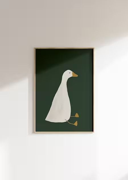 Green Boy Nursery, Goose Poster, Green Nursery Boy, Cute Goose, Room Illustration, Poster Dark, Nursery Room Inspiration, Silly Goose, Pink Canvas