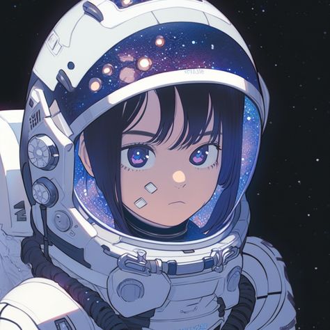 Sci Fi Astronaut Suit, Astronaut Art Cute, Anime Astronaut Character Design, Space Suit Anime, Anime Stars Aesthetic, Space Suit Aesthetic, Space Anime Aesthetic, Space Pfp Aesthetic, Anime Space Aesthetic