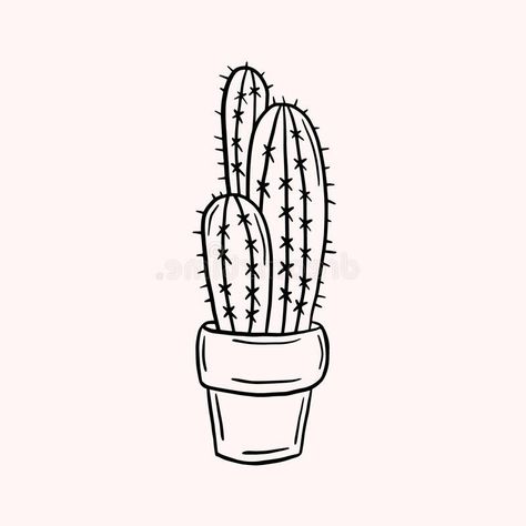 Cactus Outline, Black And White Drawings, Cactus Tattoo, Cactus Drawing, Bookmark Printing, School Wall Art, Plant Tattoo, Notes Art, Bullet Journal Design Ideas