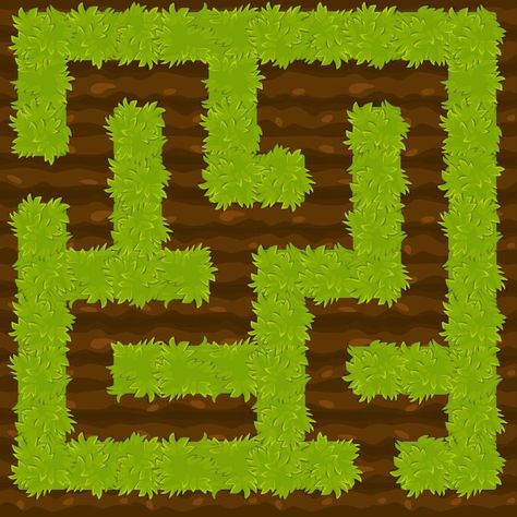 Education logic game bush on ground labyrinth for kids. Isolated simple square maze. UI background Labyrinth For Kids, Labyrinth Game, Maze Game, Logic Games, Game Background, Labyrinth, Game Design, Logic, Vector Art