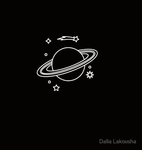 Planet Asthetic Picture, Aesthetic Planet Pictures, Space Planet Aesthetic, Universe Aesthetic Drawing, Planet Background Aesthetic, Saturn Black, Saturn Doodle, Planet Black And White, Astrophile Aesthetic