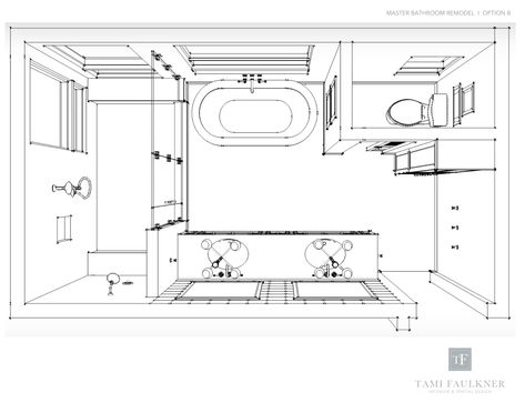 Business Decor Ideas, Master Bath Layout Floor Plans, Master Bathrooms Luxury, Ensuite Layout, Bathroom Floorplan, Master Bath Layout, Tami Faulkner, Bathroom Layout Ideas, Small Master Bath