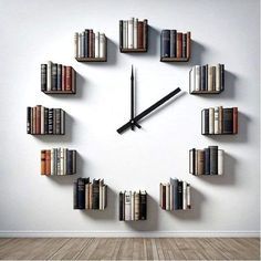 Book Clock, Desain Pantry, Home Library Design, Bookshelf Design, Modern Kitchen Design Open Concept, Bookshelves Diy, Library Design, Ergonomic Office, Home Library