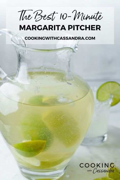 There’s never a bad time for a margarita! Be it a Tex-Mex party or a solo happy hour, this margarita pitcher recipe is a cold, refreshing thirst quencher. Margarita Pitcher Recipe, Margarita Pitcher, Pitcher Of Margaritas, Fruit Margarita, Festive Holiday Cocktails, Homemade Margaritas, Ginger Salmon, Lime Margarita, Bad Time