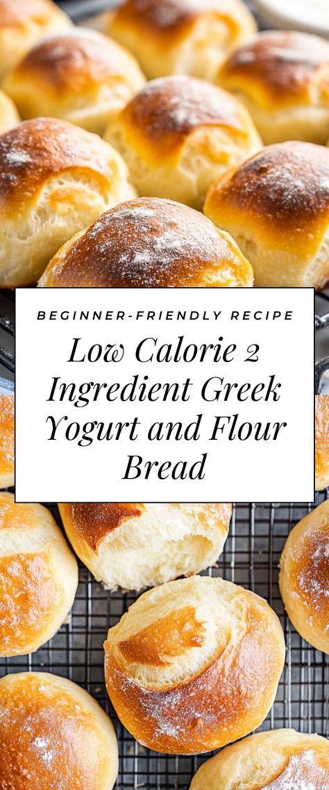 Image for Low Calorie 2 Ingredient Greek Yogurt and Flour Bread Low Calorie Dough, Greek Yogurt And Self Rising Flour Rolls, Yogurt Dinner Rolls, Greek Yogurt Dinner Rolls, Quick Greek Yogurt Dessert, Easy Yogurt Bread, 2 Ingredient Biscuits Greek Yogurt, Low Calorie Homemade Bread, Greek Yogurt Low Calorie Recipes