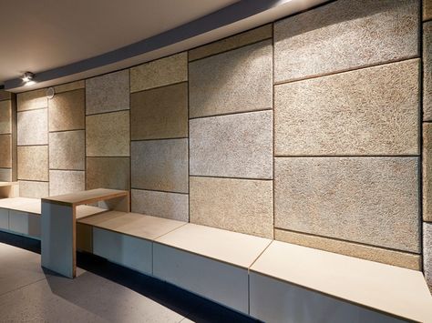 Envirocoustic™ Wood Wool Ceiling and Wall Panels | Acoustical Surfaces Acoustic Ceiling Tiles, Acoustic Design, Ceiling System, Acoustic Wall Panels, Acoustic Wall, Wood Fiber, Ceiling Panels, Acoustic Panels, Sound Proofing