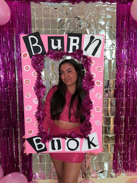 19 Birthday Party Themes, Mean Girls Photobooth, 14th Birthday Theme Ideas, Burn Book Birthday Party, Mean Girls 13th Birthday Party, Mean Girls Bday Theme, Mean Girls Sweet 16 Party, 2000s Theme Birthday Party, Burn Book Party Ideas