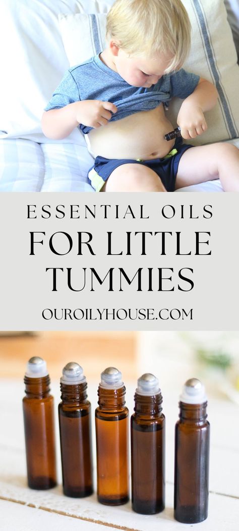 Learn which essential oils are best for your child’s tummy discomfort—diluting essential oils for kids. Remedy For Stomach Ache, Stomach Ache Remedy, Essential Oil Roller Bottle Recipes, Tummy Issues, Roller Bottle Recipes, Belly Ache, Upset Tummy, Essential Oils For Babies, Diluting Essential Oils