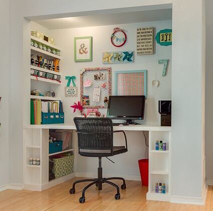 Closet Homework Station, Closet Desk With Clothes, Closet Designs With Desk, Craft Closet Desk, Built In Closet Desk Work Stations, Desk Area In Closet, Cloest Desk, Closet With Built In Desk, Closet Desk Setup