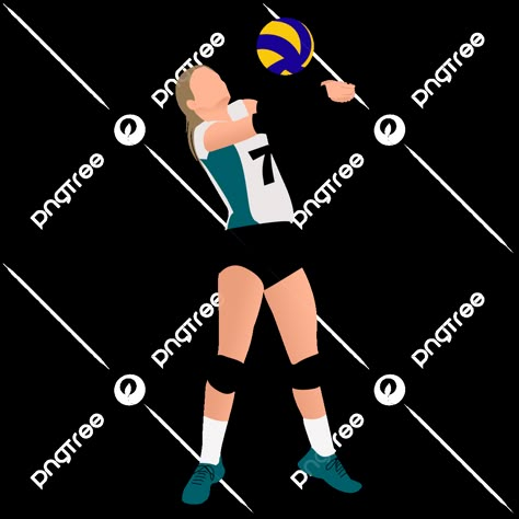 Volleyball Players Female Drawing, Women Volleyball Player, Volleyball Animation, Volleyball Player Drawing, Asethic Stickers, Volleyball Cartoon, Volleyball Icon, Woman Volleyball, Female Volleyball Player