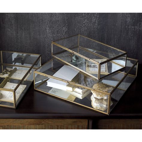 Shop Clarus Large Brass Glass Display Box.  Clear glass framed in warm brass boxes up collectibles, necessities, treasures and trinkets with room for a view.  Fill with soil and small plants for an unusual hothouse terrarium. Bed Frame Plans, Glass Display Box, Jewerly Displays, Box Decor, Glass Box, Woodworking Videos, Glass Boxes, Jewelry Armoire, House Doctor