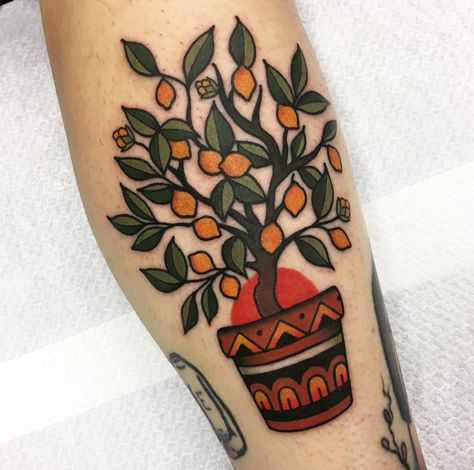 Moira Ramone on Instagram: “Little lemon tree for @sabinemetz 🍋 Thanks lady!” Fruit Tattoo, Traditional Tattoo Inspiration, American Traditional Tattoo Ideas, Traditional Tattoo Ideas, Plant Tattoo, Tattoos Art, Traditional Tattoo Art, Leg Tattoo, Fitness Photography