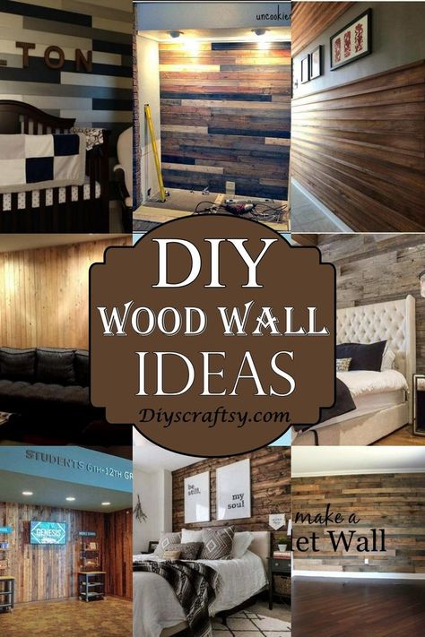 20 DIY Wood Wall Ideas Diy Accent Wall Wood Design, Wood Wall Projects Easy Diy, Bedroom Focal Wall Ideas Wood, How To Decorate A Wood Wall, Wood Planking On Walls, Barnwood Walls Living Room, Rustic Bedroom Walls Ideas, Inexpensive Wood Wall Ideas, Pallet Paneling Wall